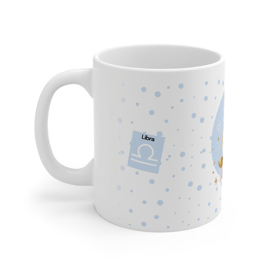 Libra Zodiac Mug – Daily Horoscope QR Cup (Soft Blue)
