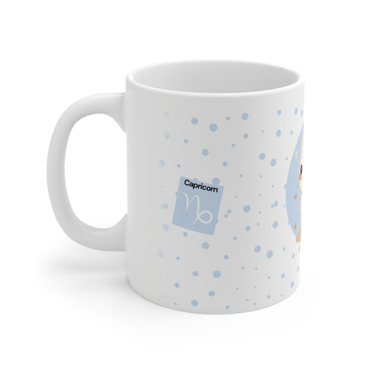 Capricorn Zodiac Mug – Daily Horoscope QR Cup (Soft Blue)