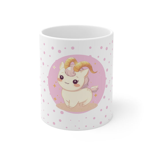 Capricorn Zodiac Mug – Daily Horoscope QR Cup (Soft Pink)