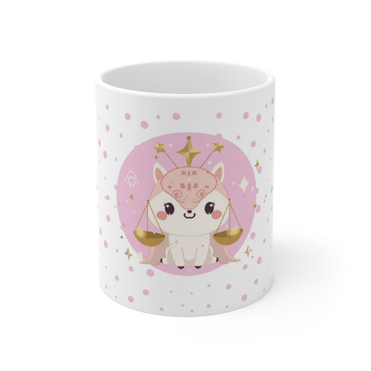 Libra Zodiac Mug – Daily Horoscope QR Cup (Soft Pink)