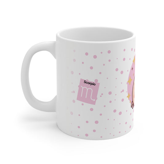 Scorpio Zodiac Mug – Daily Horoscope QR Cup (Soft Pink)