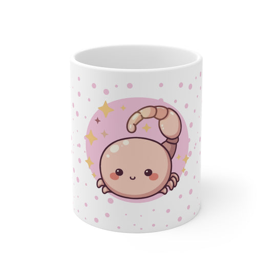 Scorpio Zodiac Mug – Daily Horoscope QR Cup (Soft Pink)