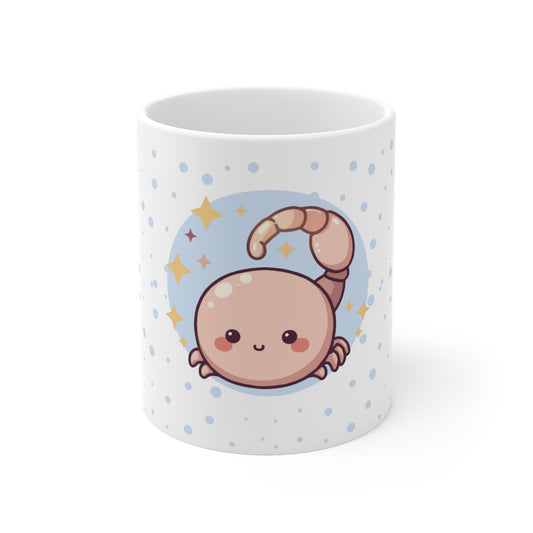 Scorpio Zodiac Mug – Daily Horoscope QR Cup (Soft Blue)