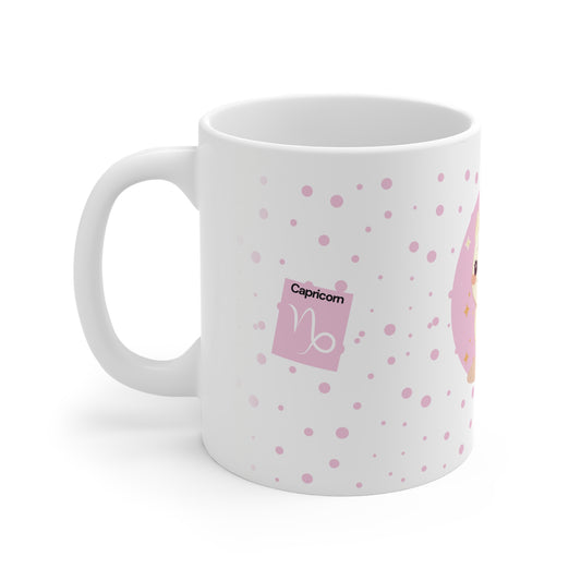 Capricorn Zodiac Mug – Daily Horoscope QR Cup (Soft Pink)