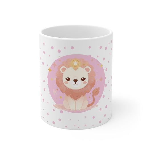 Leo Zodiac Mug – Daily Horoscope QR Cup (Soft Pink)