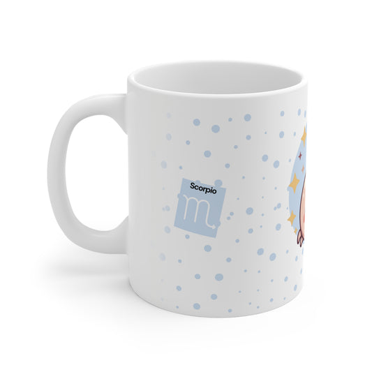 Scorpio Zodiac Mug – Daily Horoscope QR Cup (Soft Blue)